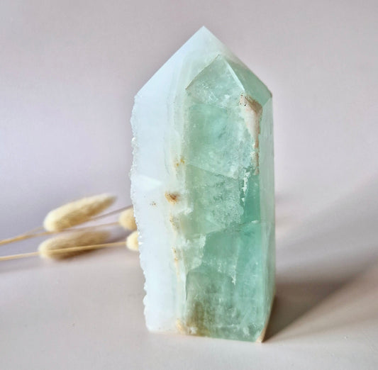 Grüne Fluoritspitze – Roh &amp; Poliert | Einzelstück 524 Gramm