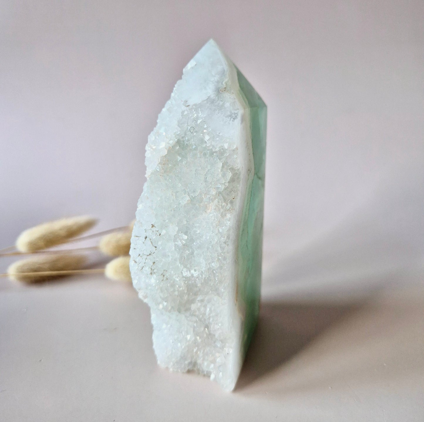 Grüne Fluoritspitze – Roh &amp; Poliert | Einzelstück 524 Gramm