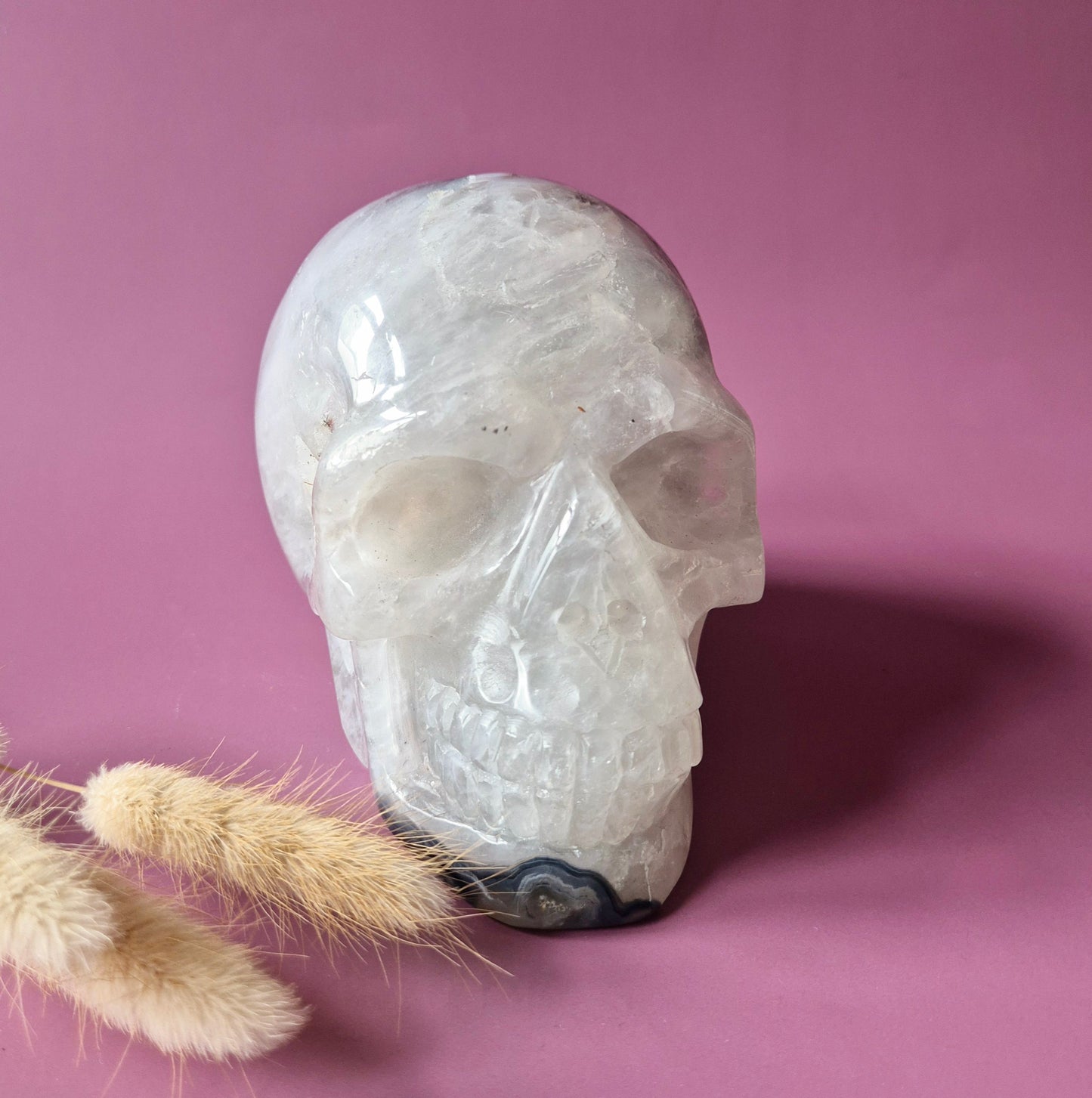 XL Edelsteinschädel Moosachatschädel Nr. 8 - 10cm 600 Gramm Schädel