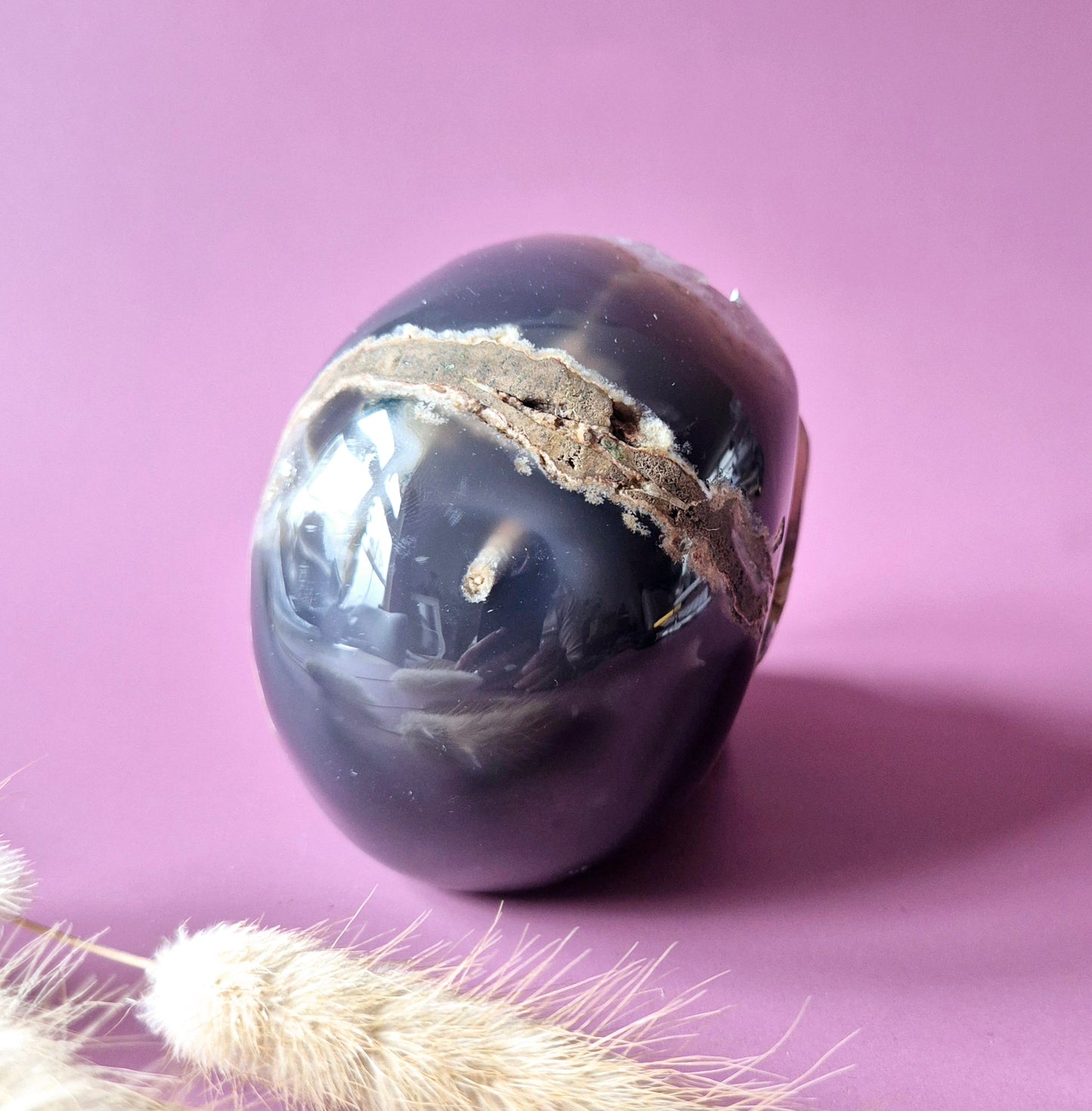 XL Edelsteinschädel Moosachatschädel Nr. 8 - 10cm 600 Gramm Schädel