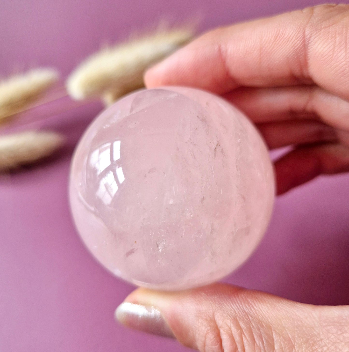 Kristallen Edelsteen Bol Rozenkwarts sphere 50mm-85mm Rose Quartz