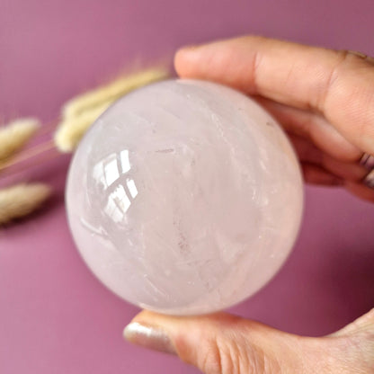 Kristallen Edelsteen Bol Rozenkwarts sphere 50mm-85mm Rose Quartz