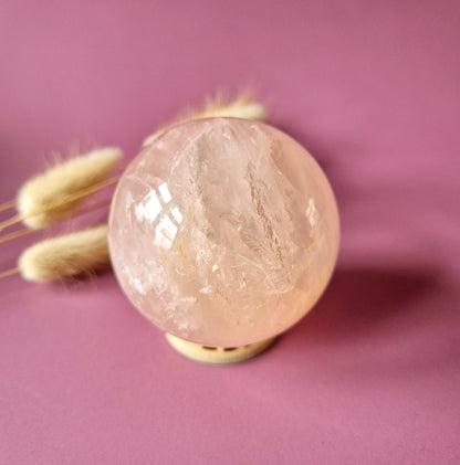 Kristallen Edelsteen Bol Rozenkwarts sphere 50mm-85mm Rose Quartz