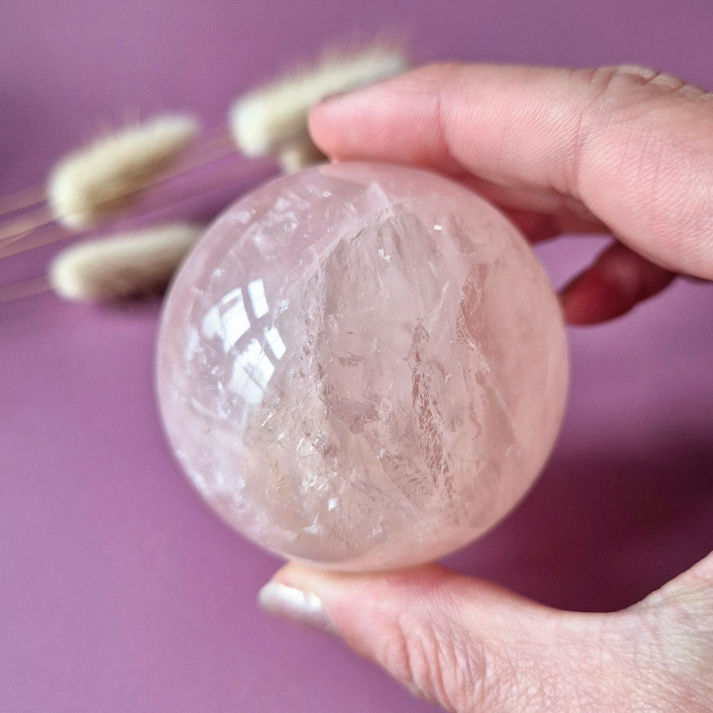 Kristallen Edelsteen Bol Rozenkwarts sphere 50mm-85mm Rose Quartz