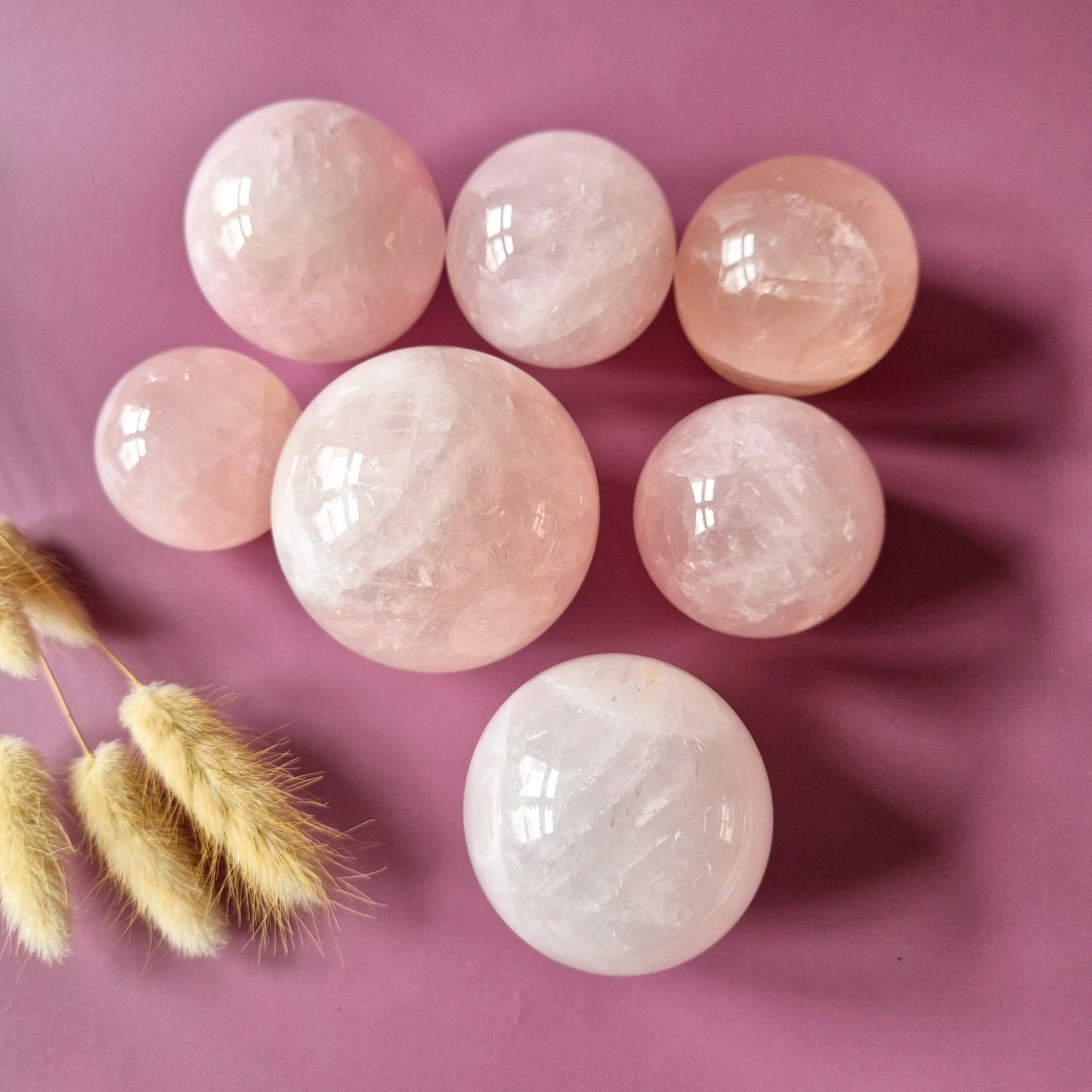 Kristallen Edelsteen Bol Rozenkwarts sphere 50mm-85mm Rose Quartz