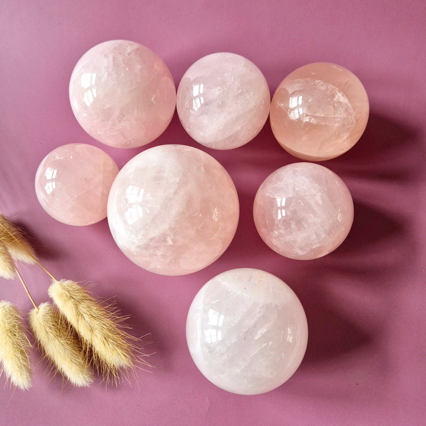 Kristallen Edelsteen Bol Rozenkwarts sphere 50mm-85mm Rose Quartz