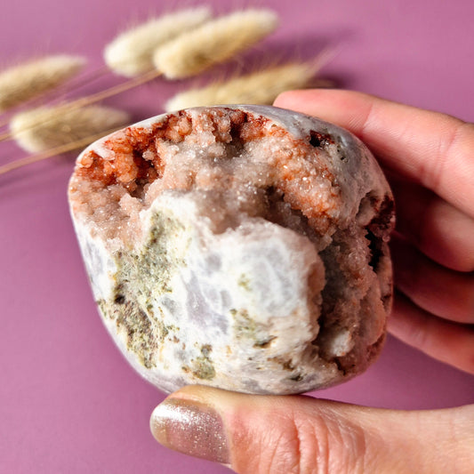 XL Edelsteen Druzy Pink Amethist Geode Freeform van 400 gram Statement Piece