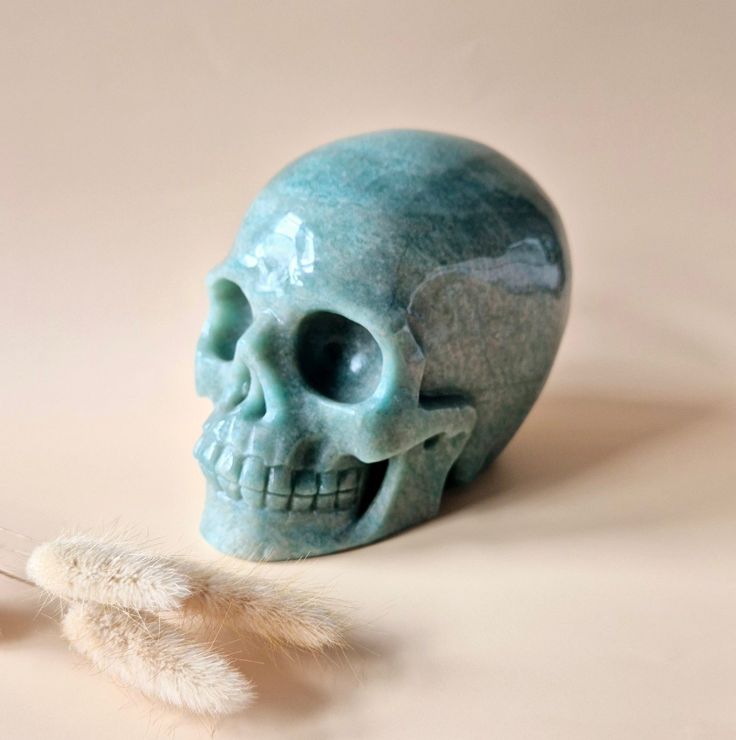 XL Edelsteinschädel Moosachatschädel Nr. 8 - 10cm 600 Gramm Schädel