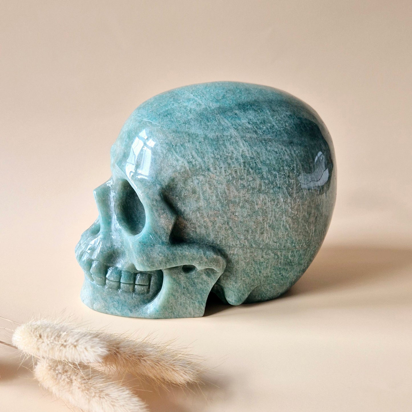 XL Edelsteinschädel Moosachatschädel Nr. 8 - 10cm 600 Gramm Schädel