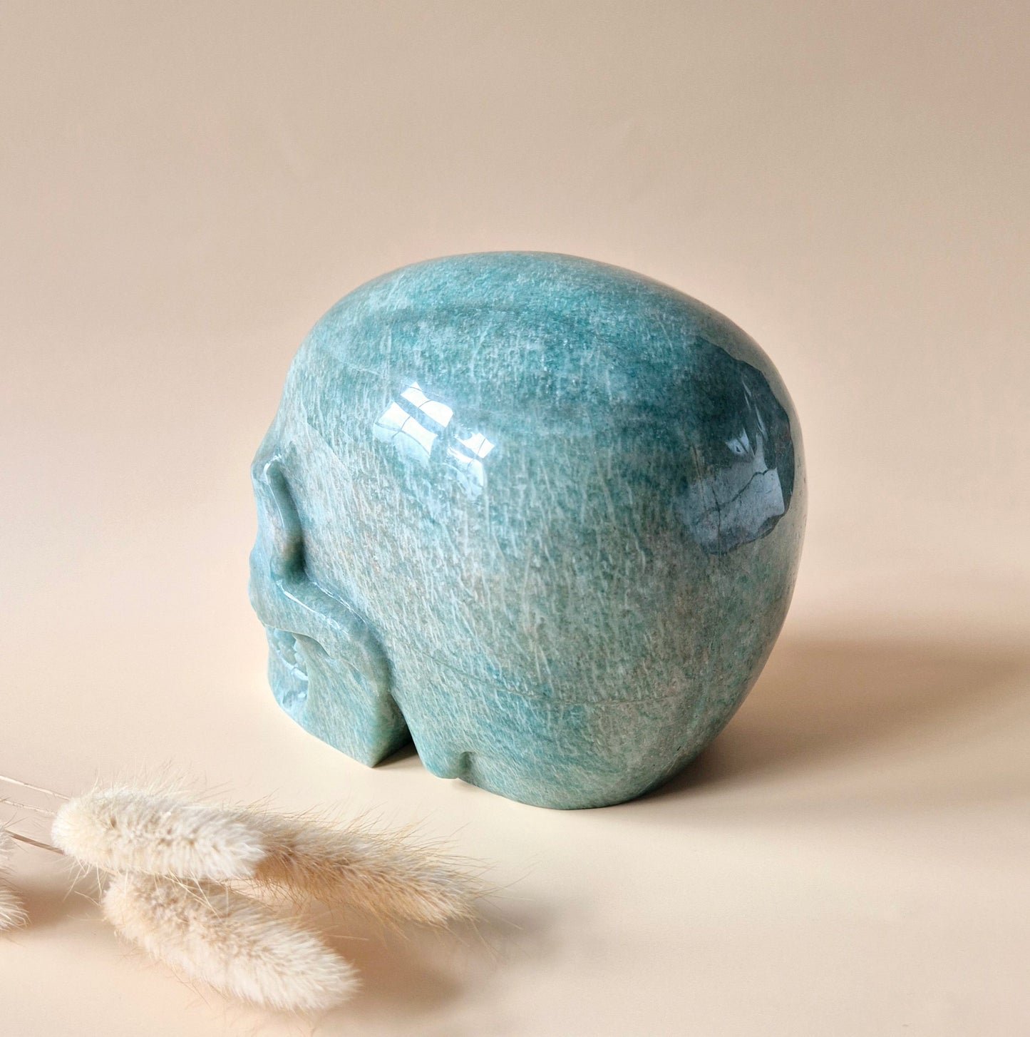 XL Edelsteinschädel Moosachatschädel Nr. 8 - 10cm 600 Gramm Schädel