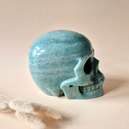 XL Edelsteinschädel Moosachatschädel Nr. 8 - 10cm 600 Gramm Schädel