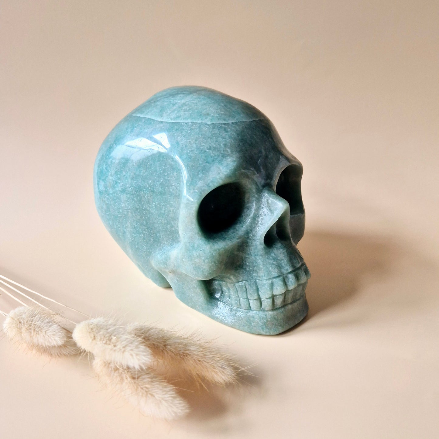 XL Edelsteinschädel Moosachatschädel Nr. 8 - 10cm 600 Gramm Schädel