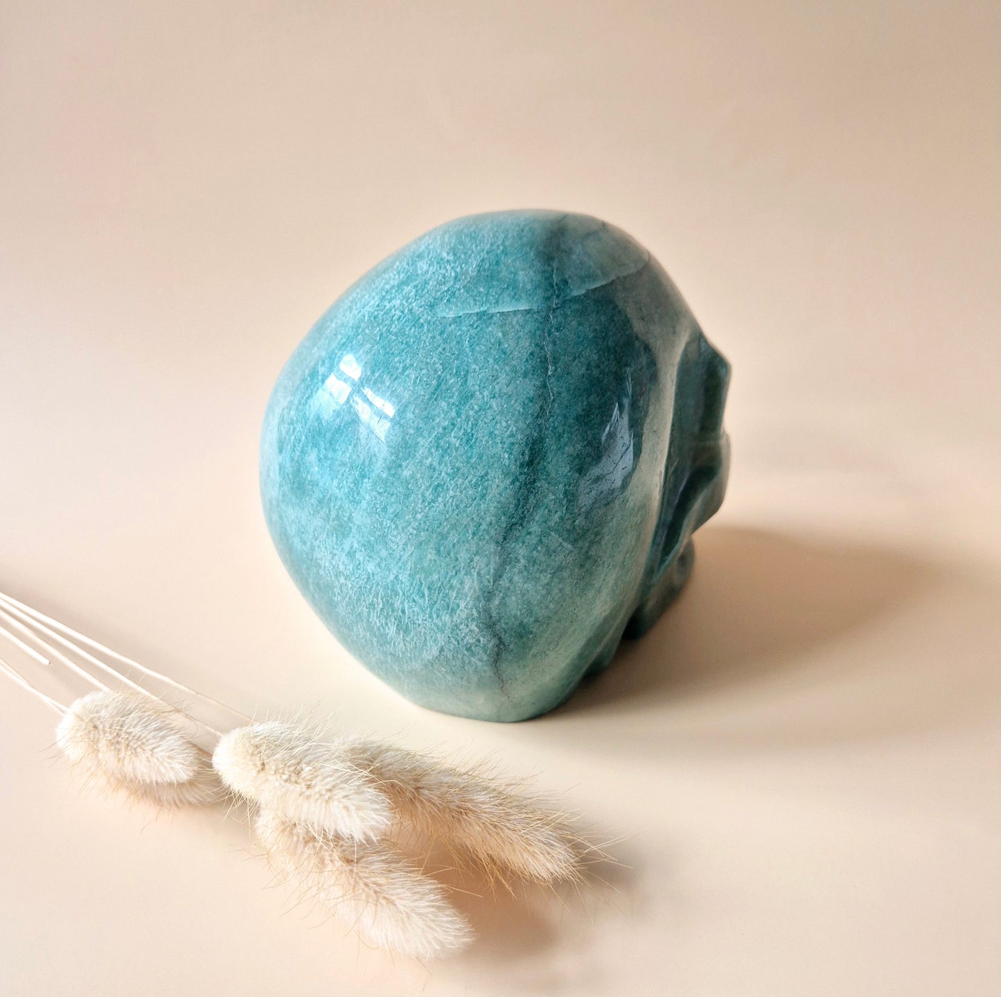 XL Edelsteinschädel Moosachatschädel Nr. 8 - 10cm 600 Gramm Schädel