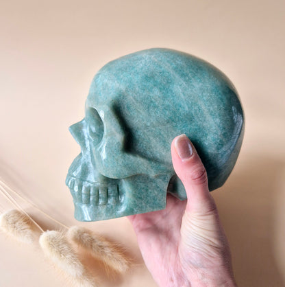 XL Edelsteinschädel Moosachatschädel Nr. 8 - 10cm 600 Gramm Schädel
