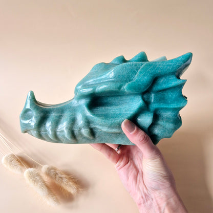 XL Edelsteinschädel Moosachatschädel Nr. 8 - 10cm 600 Gramm Schädel