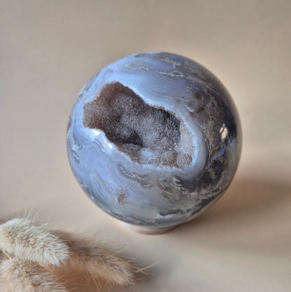 Kristall Edelstein Kugel Moosachat Druzy Kugel 82mm 700g