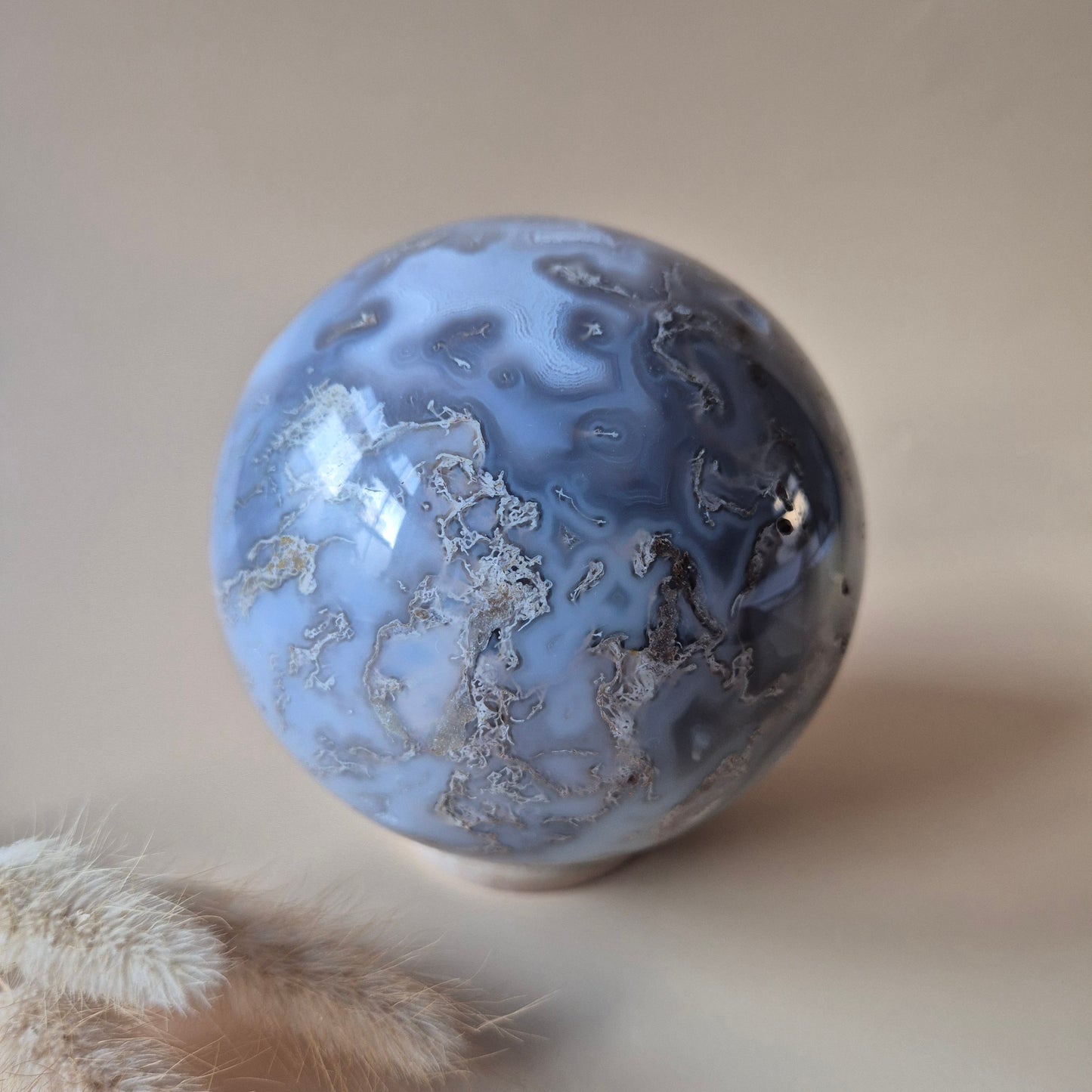 Kristall Edelstein Kugel Moosachat Druzy Kugel 82mm 700g