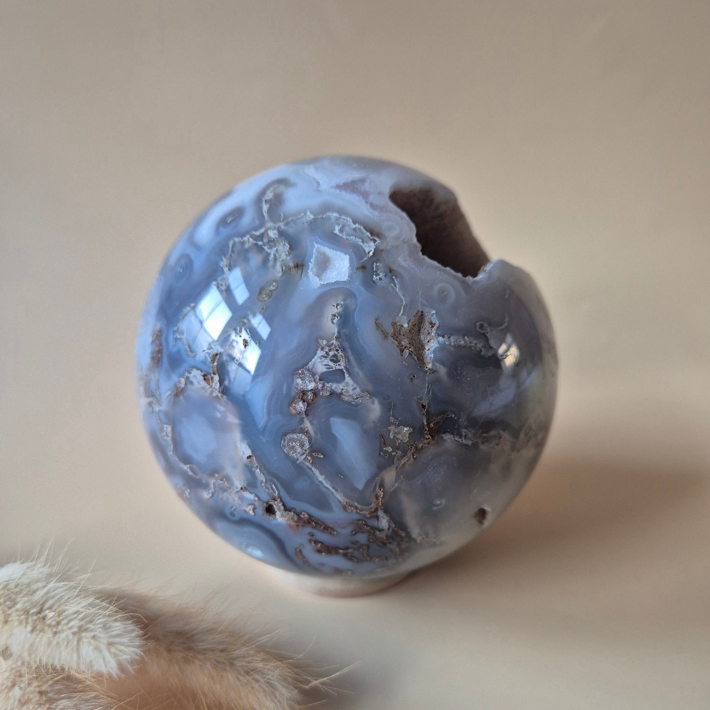 Kristall Edelstein Kugel Moosachat Druzy Kugel 82mm 700g