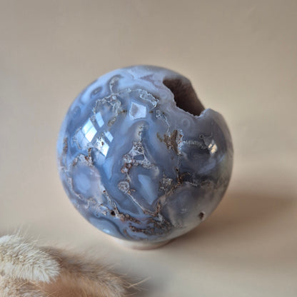 Kristall Edelstein Kugel Moosachat Druzy Kugel 82mm 700g