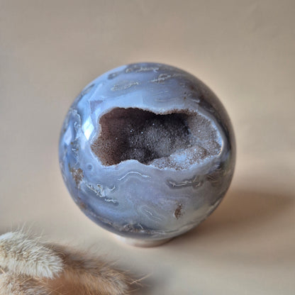 Kristall Edelstein Kugel Moosachat Druzy Kugel 82mm 700g