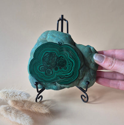 Gemstone Chrysocolla/Malachite Slab 600 g (14 x 13 cm) – Statement Piece with Spiritual Depth