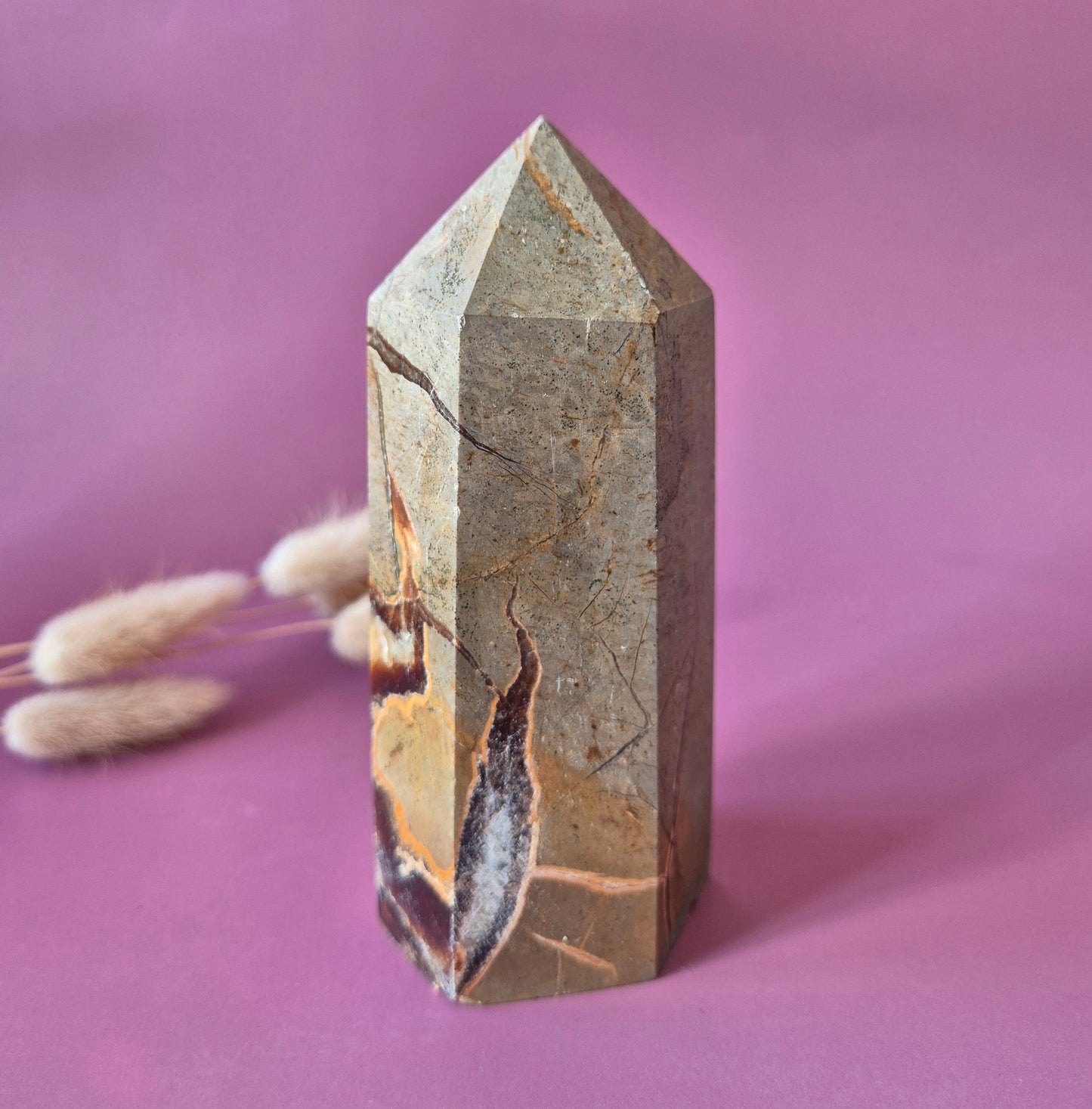 XL Septarian Toren – 418g Kracht & Spirituele Rust Drakensteen Septarie obelisk statement piece