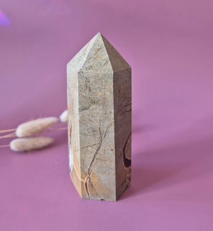 XL Septarian Toren – 418g Kracht & Spirituele Rust Drakensteen Septarie obelisk statement piece