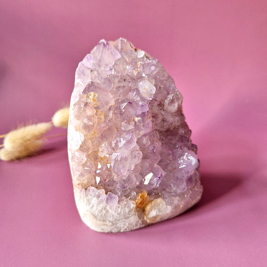 XL Edelsteen Druzy Pink Amethist Geode Freeform van 959 gram Statement Piece