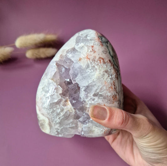 XL Edelsteen Druzy Pink Amethist Geode Freeform van 1162 gram Statement Piece