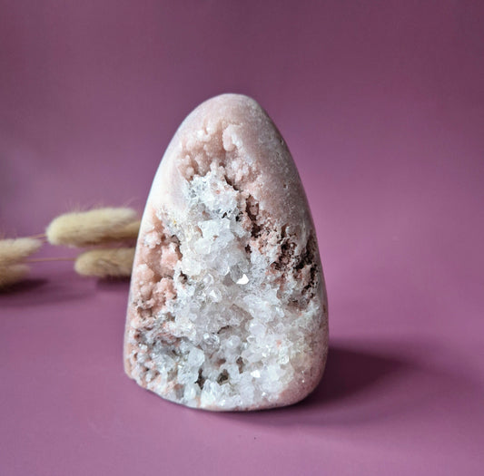 XL Edelsteen Druzy Pink Amethist Geode Freeform van 771 gram Statement Piece