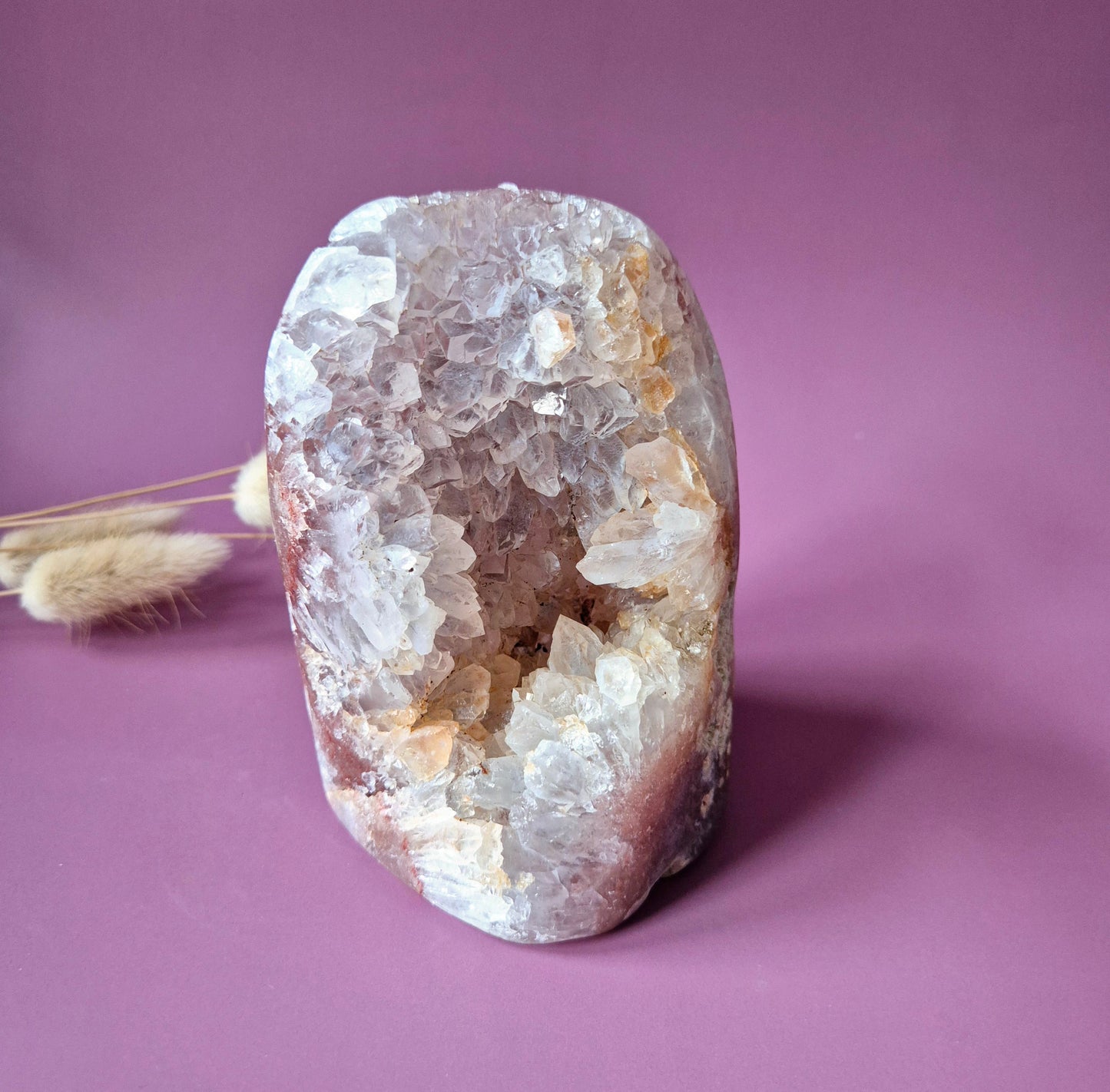 XL A+ Edelsteen Druzy Pink Amethist Geode Freeform van 844 gram Statement Piece