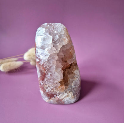 XL A+ Edelsteen Druzy Pink Amethist Geode Freeform van 844 gram Statement Piece