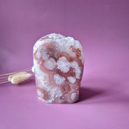 XL A+ Edelsteen Druzy Pink Amethist Geode Freeform van 844 gram Statement Piece