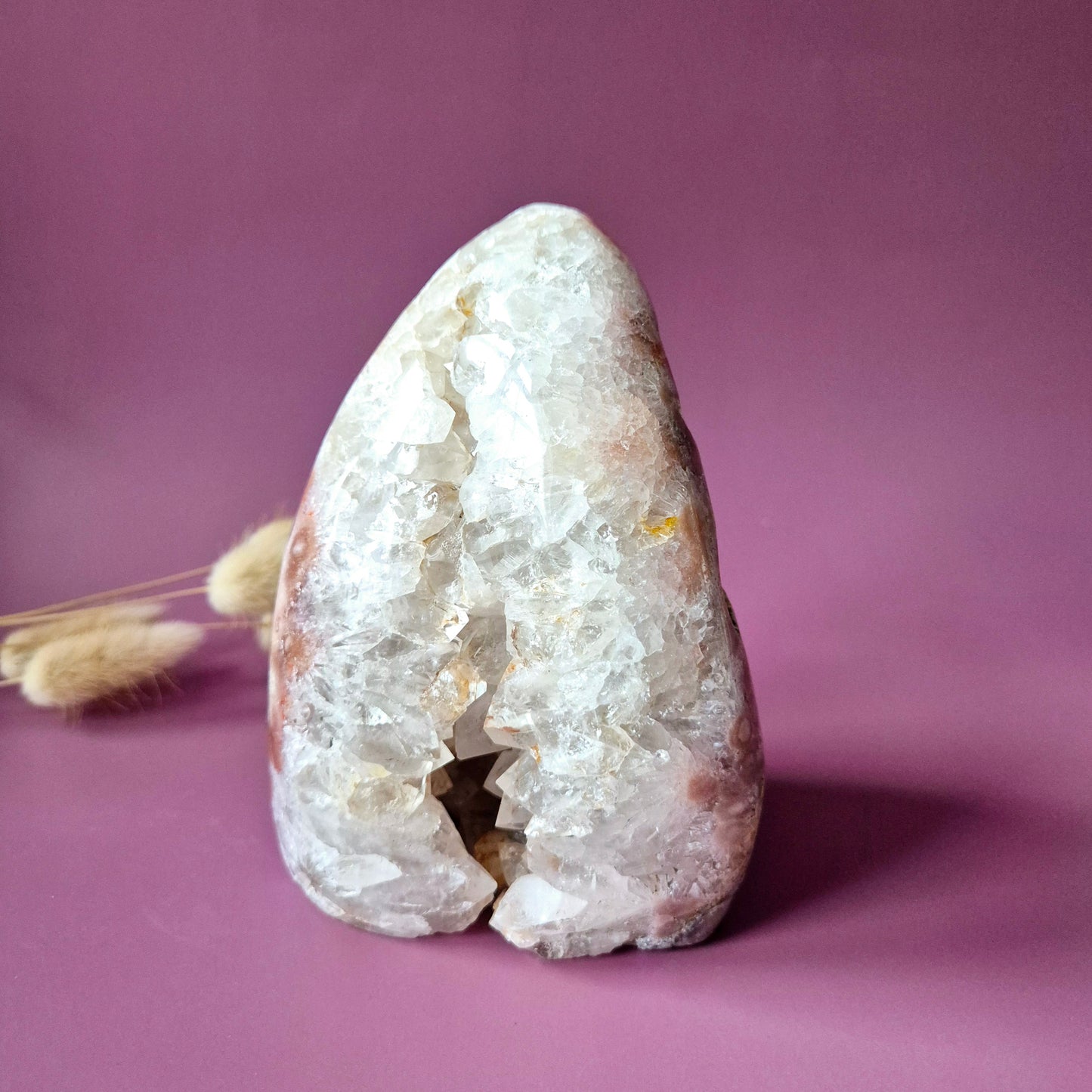 XL A+ Edelsteen Druzy Pink Amethist Geode Freeform van 1247gram Statement Piece