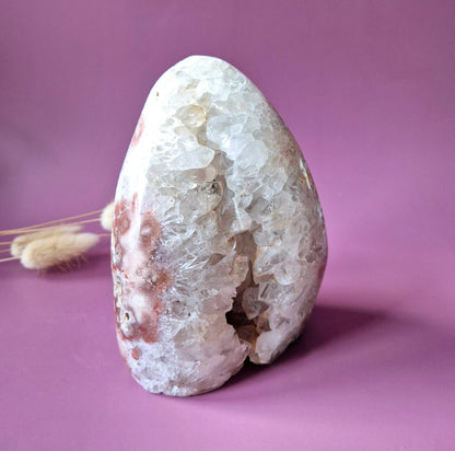 XL A+ Edelsteen Druzy Pink Amethist Geode Freeform van 1247gram Statement Piece