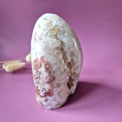 XL A+ Edelsteen Druzy Pink Amethist Geode Freeform van 1247gram Statement Piece