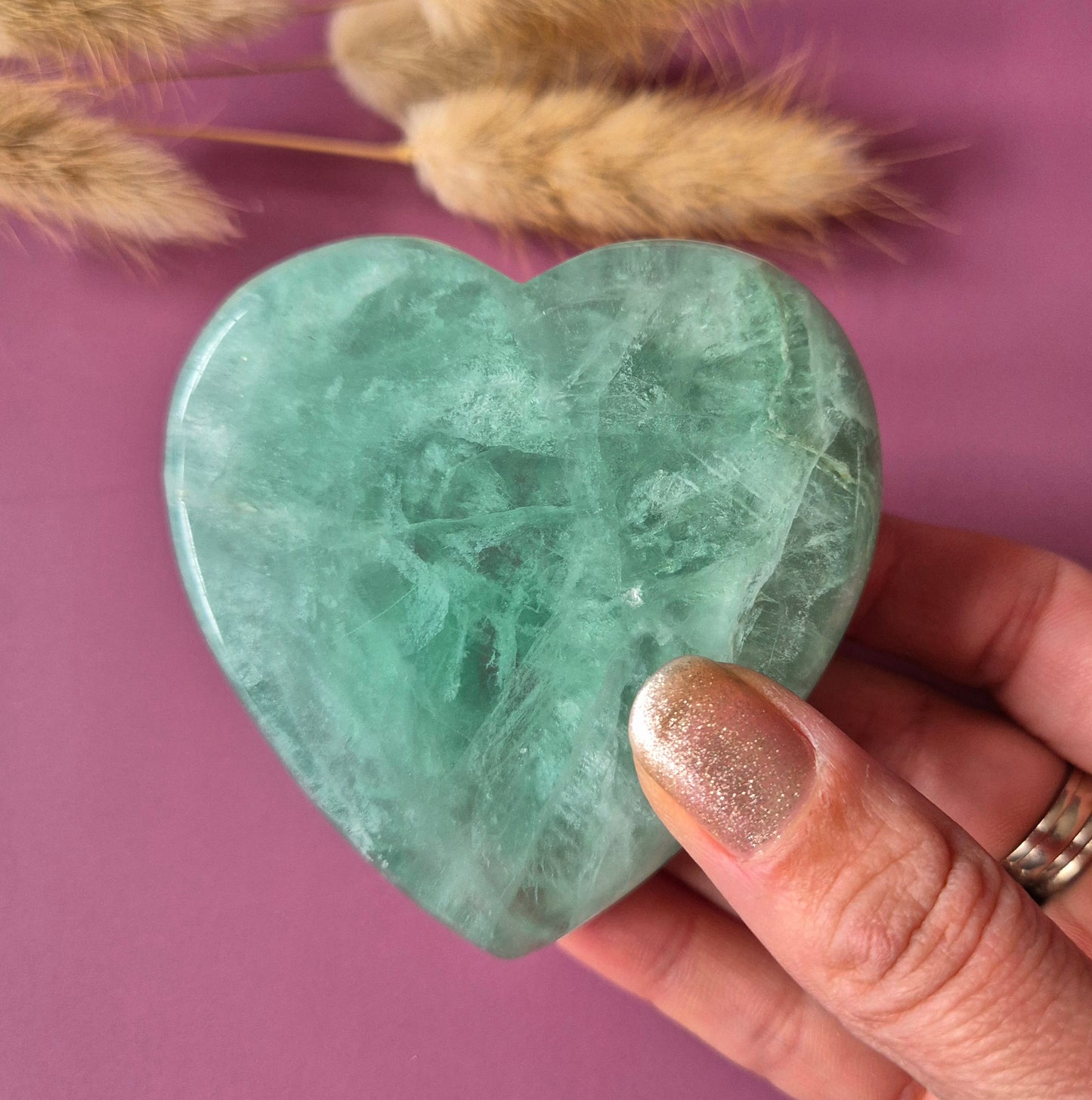 Edelsteen Groene Fluoriet Hart – Helderheid & Energie Balans