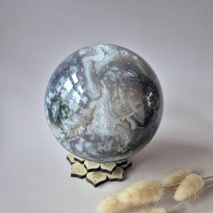 Kristallen Edelsteen Bol Mosagaat Druzy Geode sphere 120mm 2400g