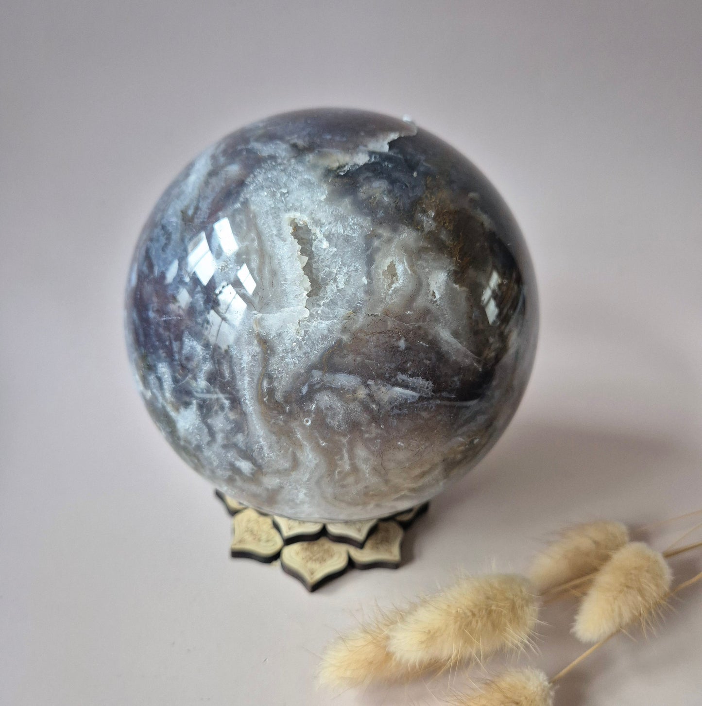 Kristallen Edelsteen Bol Mosagaat Druzy Geode sphere 120mm 2400g