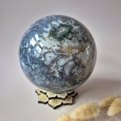 Kristallen Edelsteen Bol Mosagaat Druzy Geode sphere 120mm 2400g