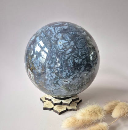 Kristallen Edelsteen Bol Mosagaat Druzy Geode sphere 120mm 2400g