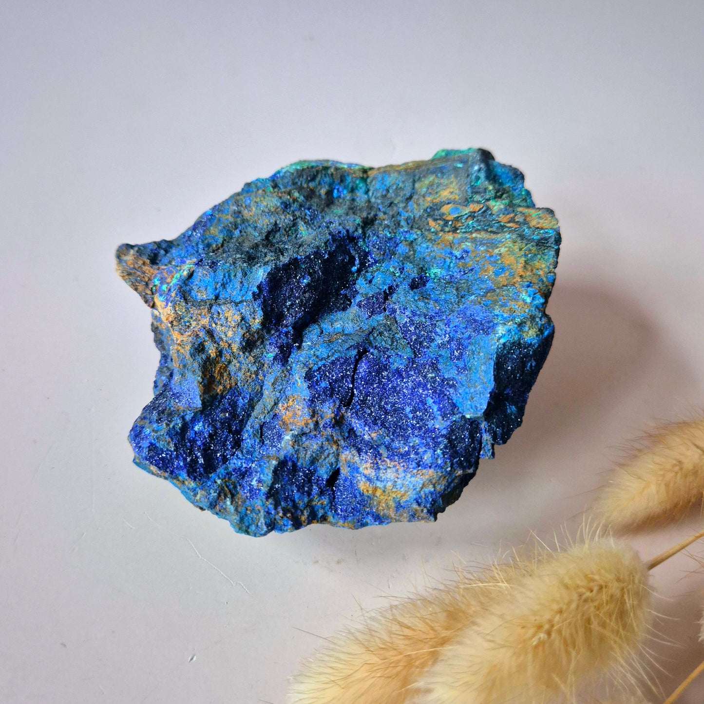 XL Druzy Zeldzame Azuriet-Malachiet Ruwe Schitterende Edelsteen 445gram – Sprankelende Natuurlijke Kracht