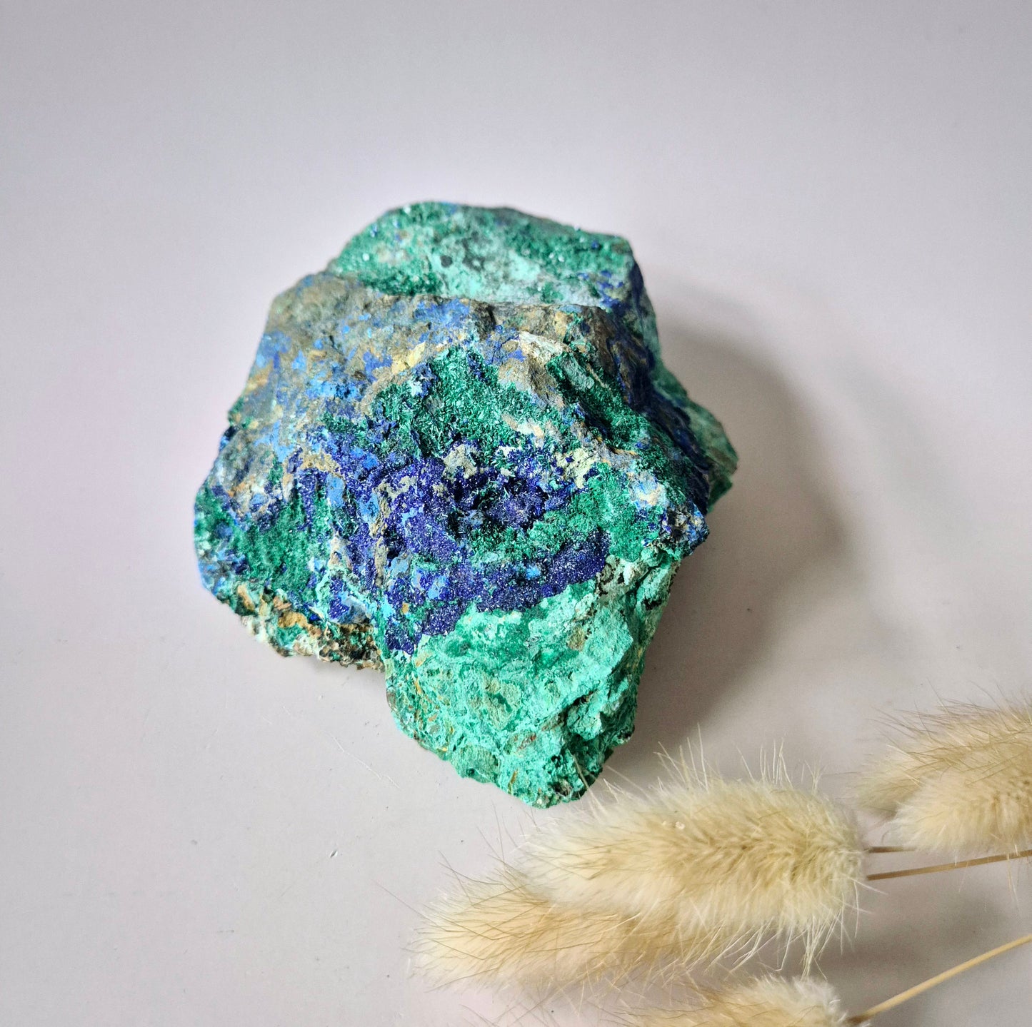 XL Druzy Seltener Azurit-Malachit Roh Wunderschöner Edelstein Nr. 10 360 Gramm – Funkelnde Naturkraft