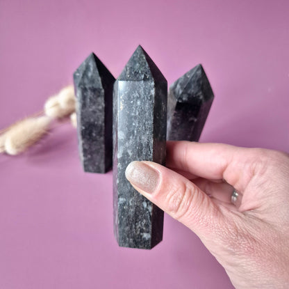 Gemstone Rhodonite Obelisk Tower - 8-10cm