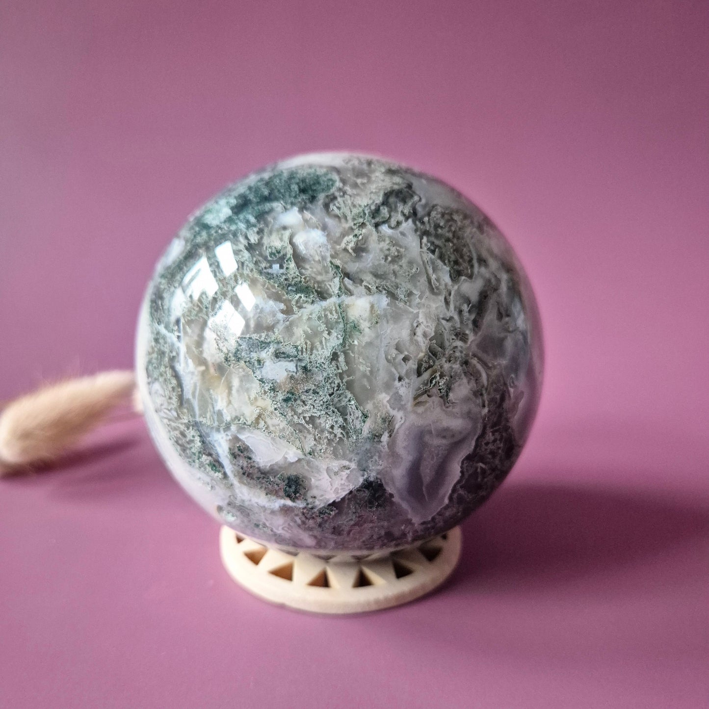 Kristallen Edelsteen Bol Mosagaat Druzy Geode sphere 90mm 1kg