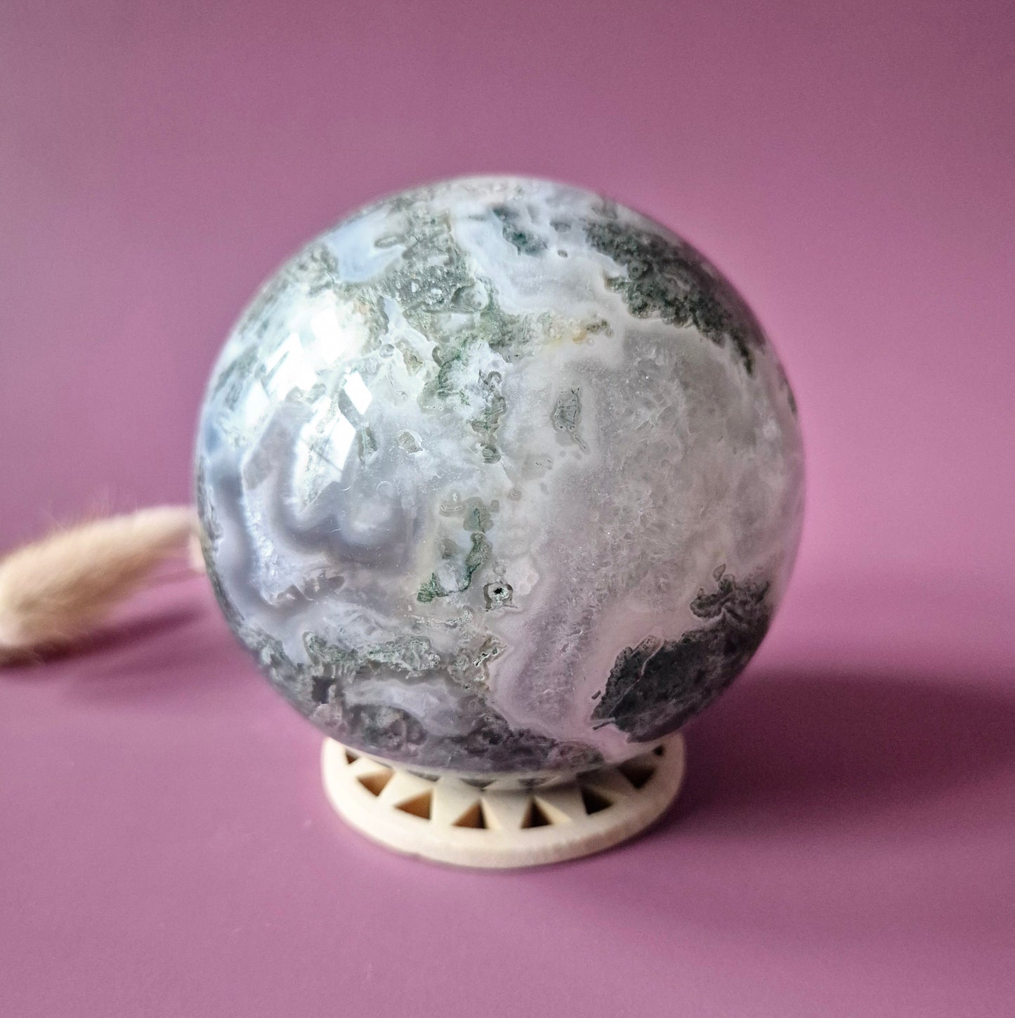 Kristallen Edelsteen Bol Mosagaat Druzy Geode sphere 90mm 1kg