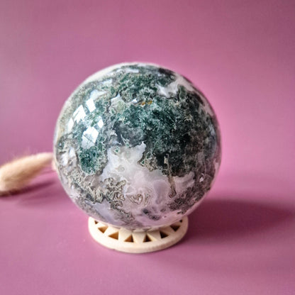Kristallen Edelsteen Bol Mosagaat Druzy Geode sphere 90mm 1kg