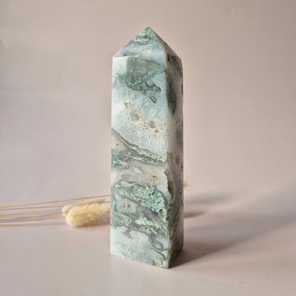 XXL Mosagaat Edelsteen Toren (500 g) Obelisk / Tower / Point