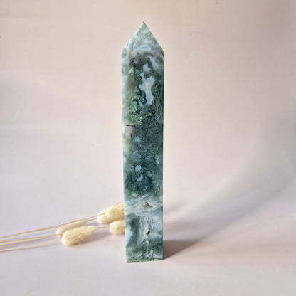 XXL Mosagaat Edelsteen Toren (1020 g) Obelisk / Tower / Point