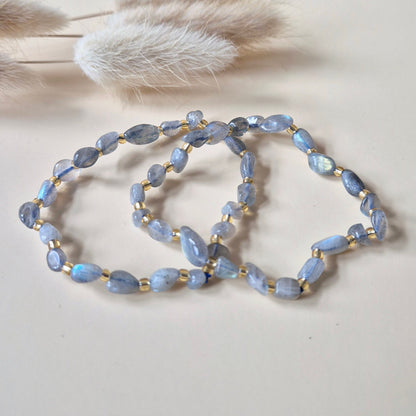 Edelsteen Armband Labradoriet – Natuurlijke Chips & Organische Vorm